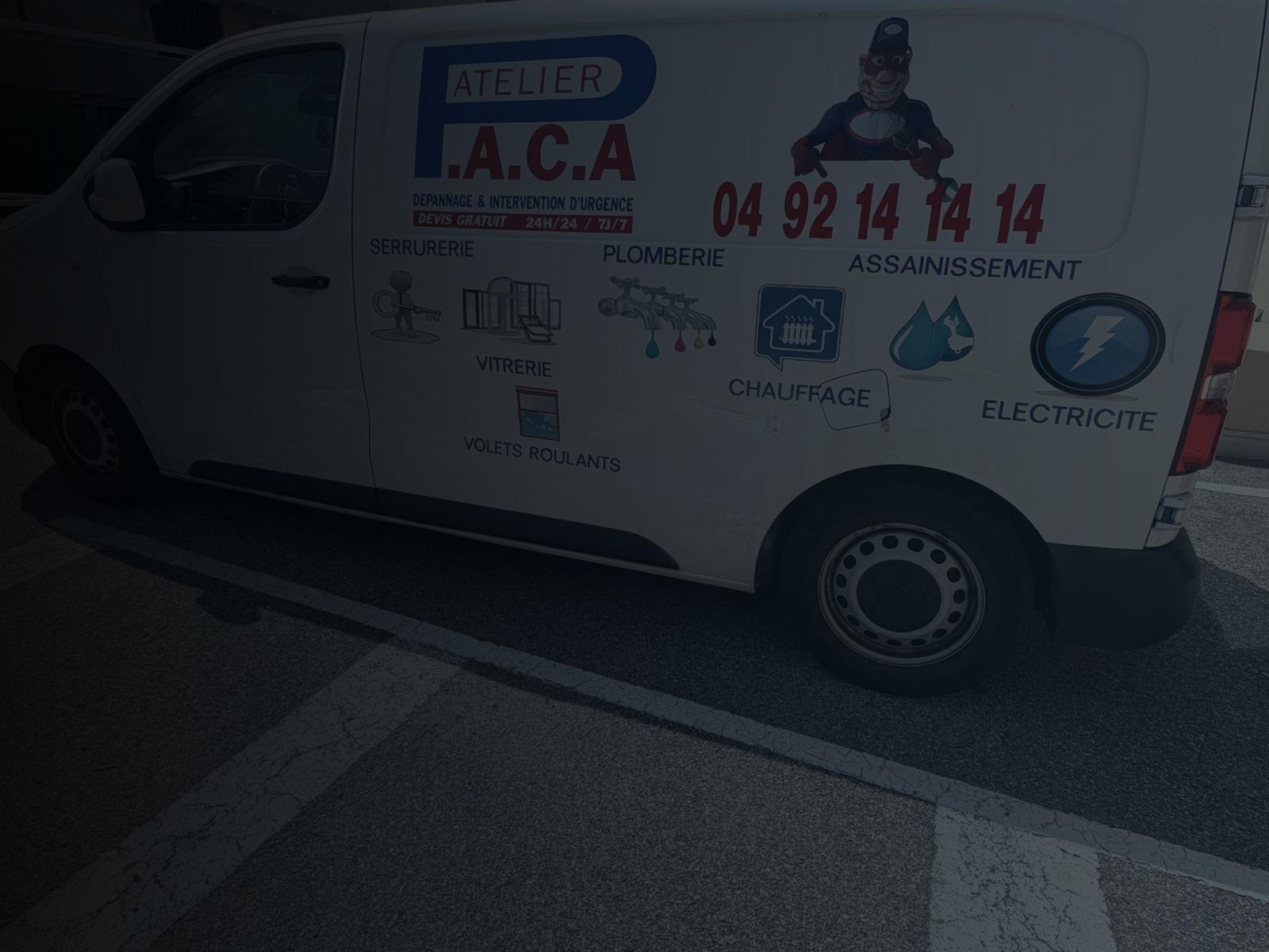 Le camion d'intervention Atelier PACA — climatisation, plomberie, électricité dans le 06 et le Var